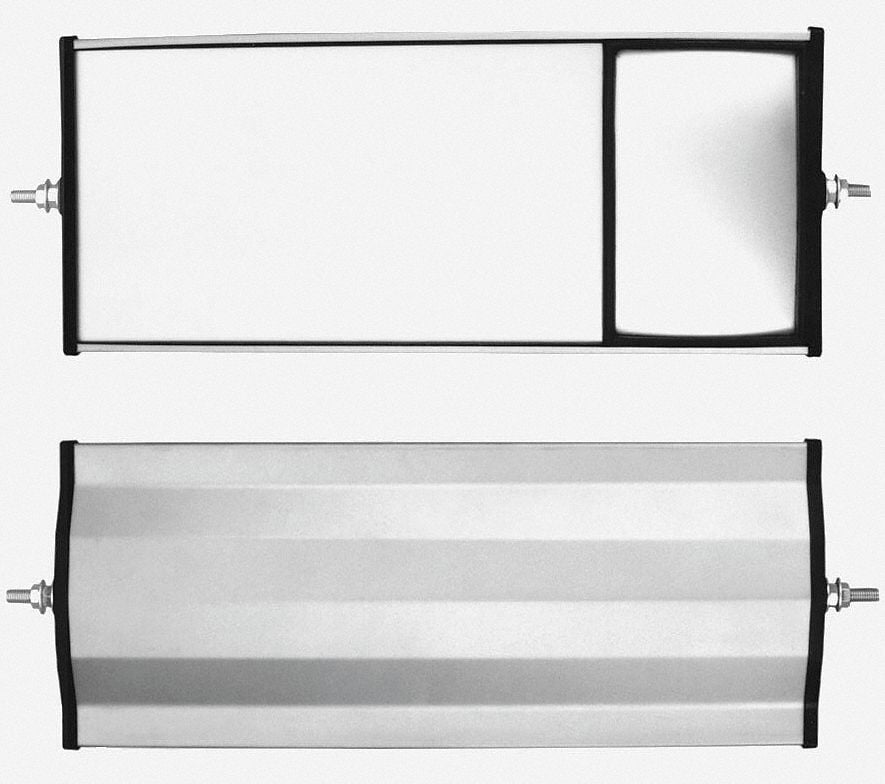 Rectangular Aluminum Silvered Glass Traffic Mirror with Mounting Hardware