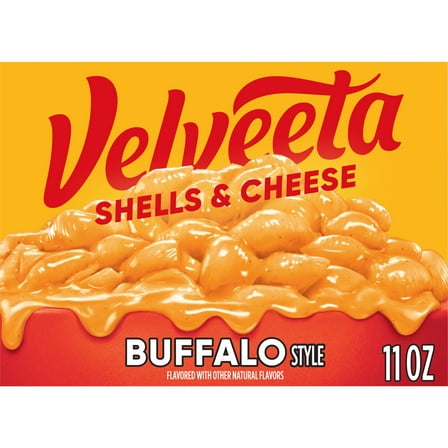 Velveeta Shells and Cheese Mac and Cheese, 1 Box, for Easy Dinner or Dinner Sides, Buffalo Style, Made with Real Cheese, 11 oz