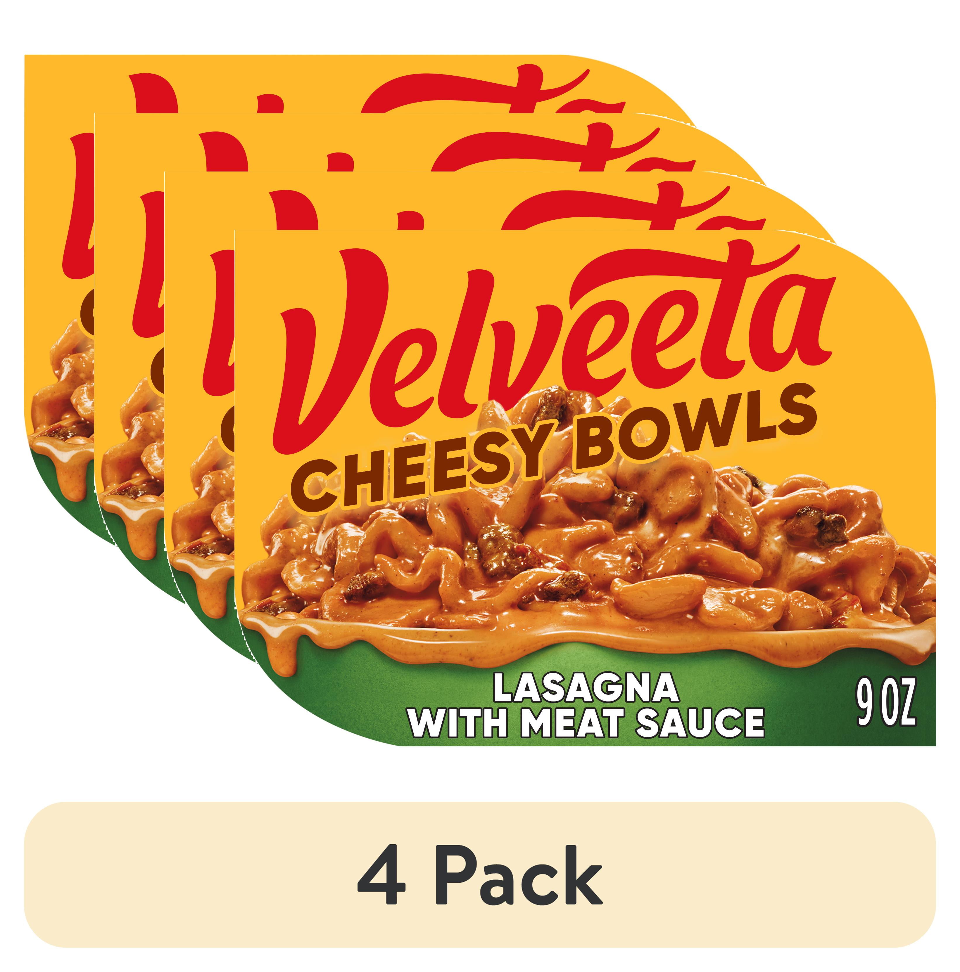 (4 pack) Velveeta Cheesy Bowls Lasagna with Meat Sauce Microwave Meal