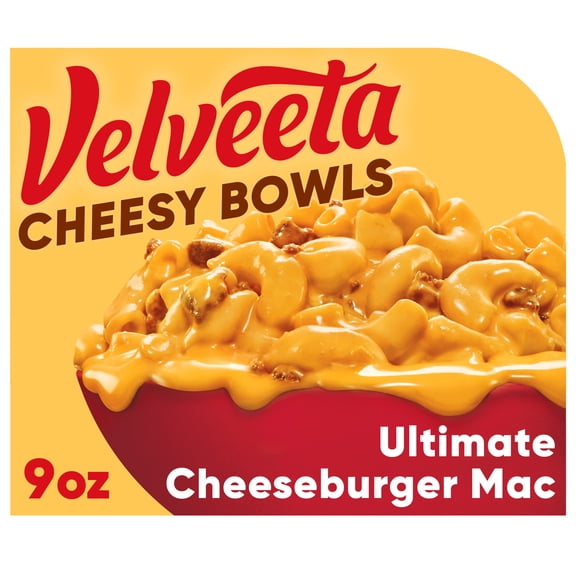 Velveeta Cheesy Bowls Ultimate Cheeseburger Mac Microwave Meal, 9 oz Tray
