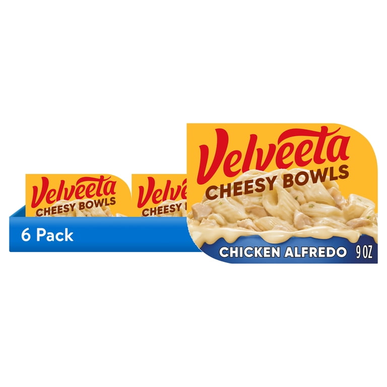 6 pack) Velveeta Cheesy Bowls Chicken Alfredo Microwave Meal, 9 oz