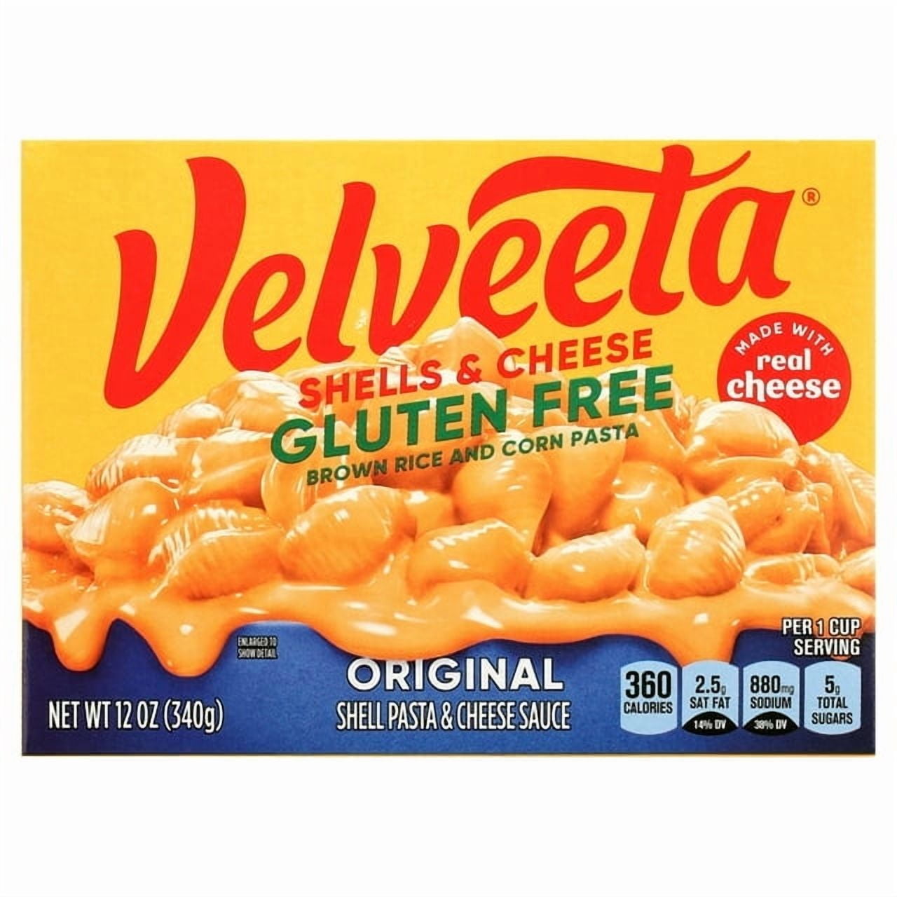 Velveeta Gluten Free Shells & Cheese, 12 oz Box -Pack of 4