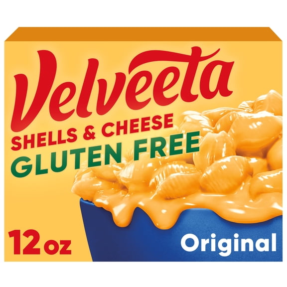 Velveeta Gluten Free Shells and Cheese Mac and Cheese, Brown Rice and Corn Pasta, 1 Box, for Easy Dinner or Dinner Sides, Original Flavor, Made with Real Cheese, 12 oz