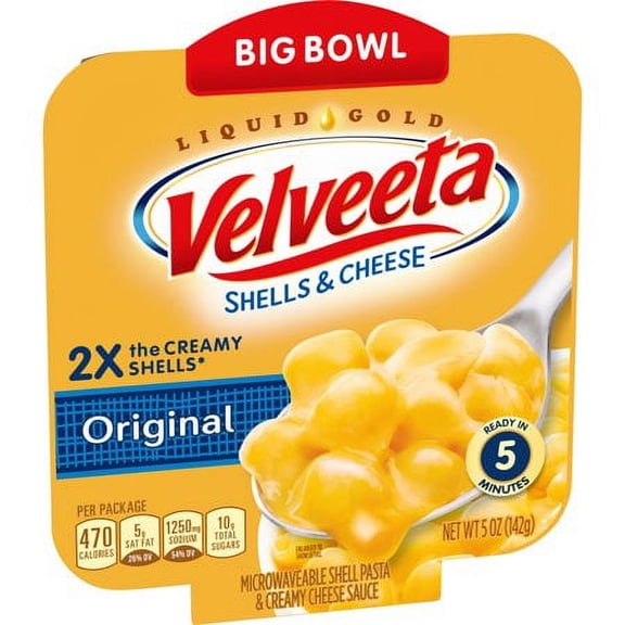 Velveeta Original Shells & Cheese, 5 Oz. Microwavable Bowl (Pack of 16)