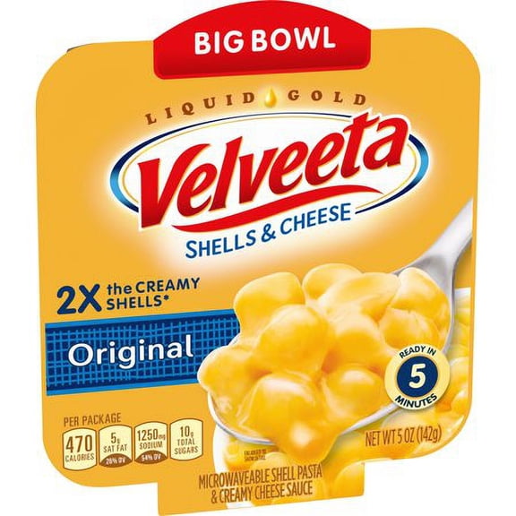 Velveeta Original Shells & Cheese, 5 Oz. Microwavable Bowl (Pack of 24)