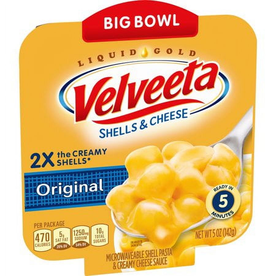 Velveeta Original Shells \u0026 Cheese, 5 Oz. Microwavable Bowl (Pack of 6)