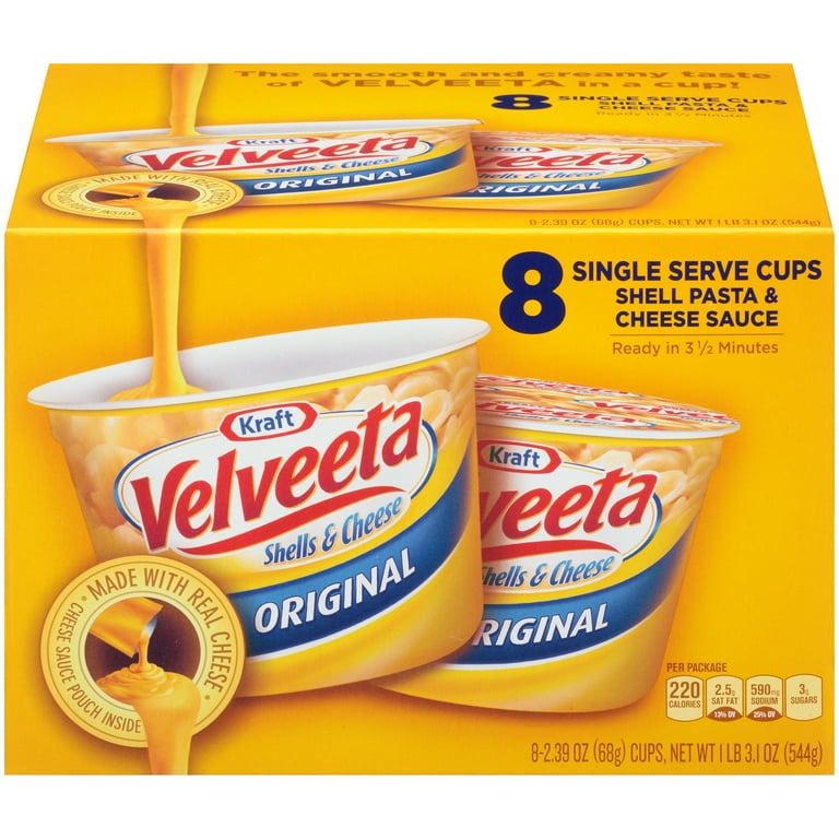 Velveeta Original Shells and Cheese Cups, 8 ct - 19.12 oz Box