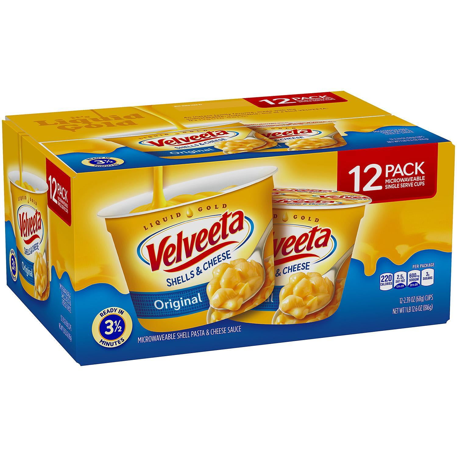 Velveeta Shells & Cheese Microwavable Macaroni and Cheese (2.39 oz. Cups, 12 ct.)