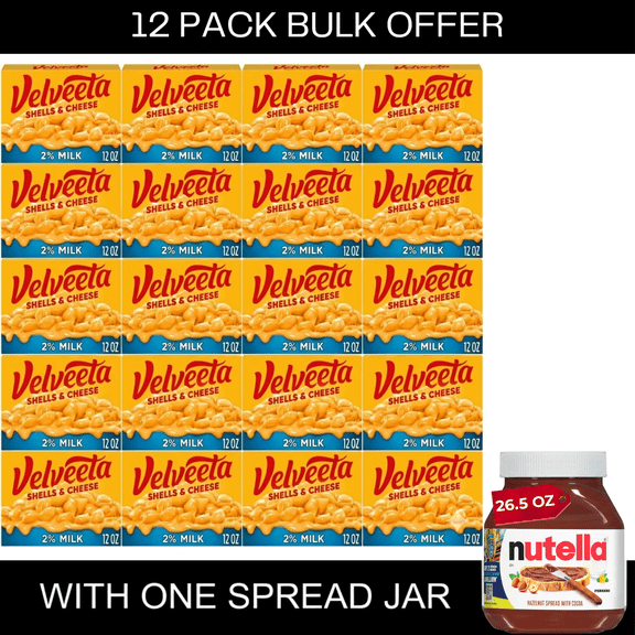 Velveeta Shells and Cheese Mac and Cheese, 1 Box, for Easy Dinner or Dinner Sides, with 2% Milk Cheese, Made with Real Cheese, 12 oz