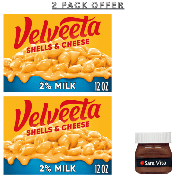 Velveeta Shells and Cheese Mac and Cheese, 1 Box, for Easy Dinner or Dinner Sides, with 2% Milk Cheese, Made with Real Cheese, 12 oz