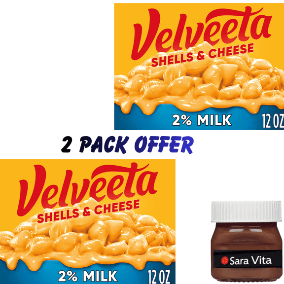 Velveeta Shells and Cheese Mac and Cheese, 1 Box, for Easy Dinner or Dinner Sides, with 2% Milk Cheese, Made with Real Cheese, 12 oz