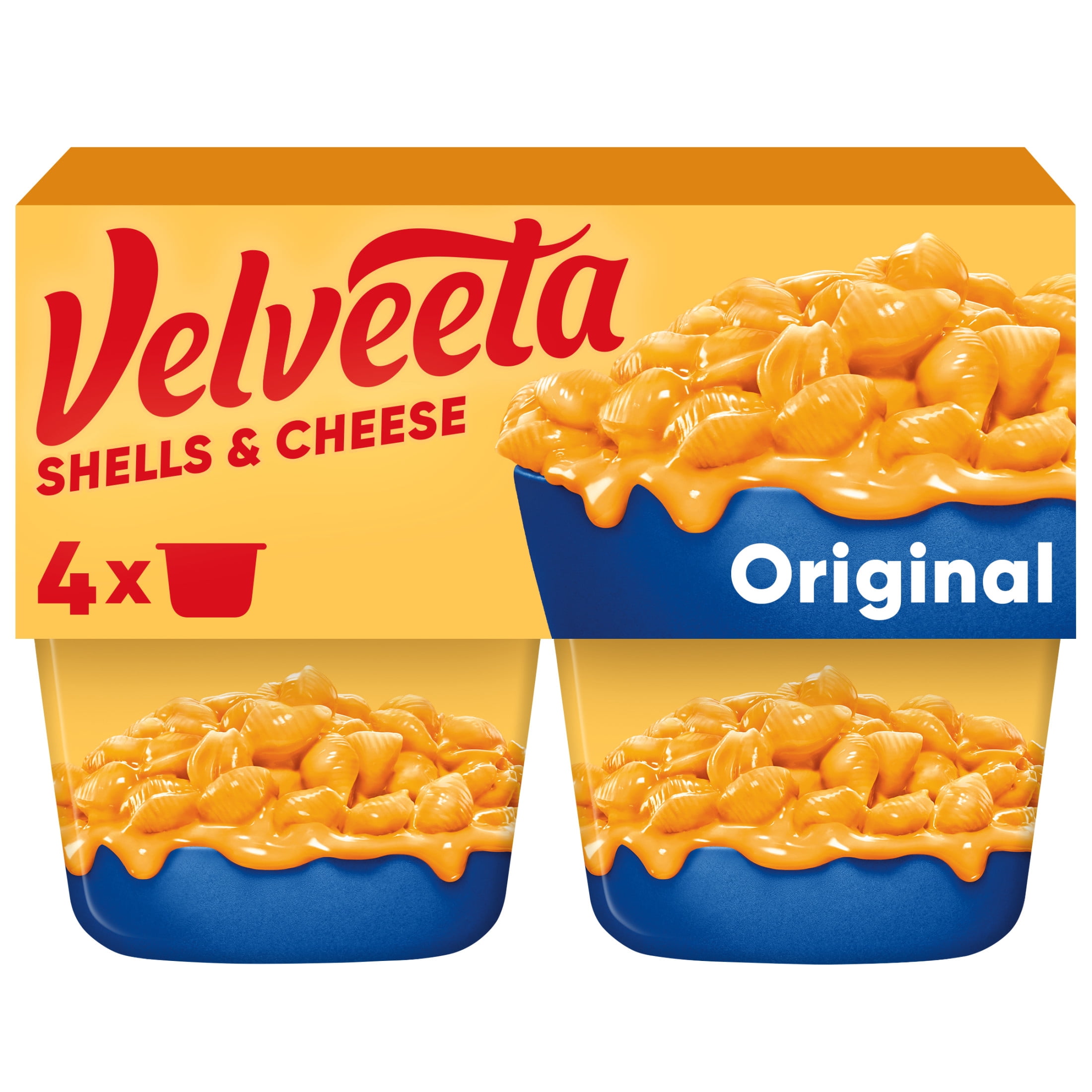 Velveeta Shells and Cheese Mac and Cheese, 4 Cups, for Easy Snack or Dinner Side, Original Flavor, 2.39 oz