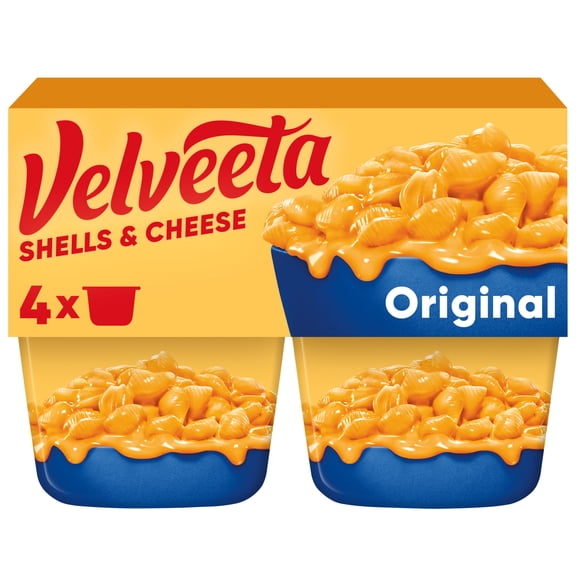 Velveeta Shells and Cheese Mac and Cheese, 4 Cups, for Easy Snack or Dinner Side, Original Flavor, 2.39 oz