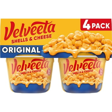 Velveeta Shells Mac N Cheese Easy Microwavable Dinner, 4 ct Pack, 2.39 oz Cups, Shelf-Stable