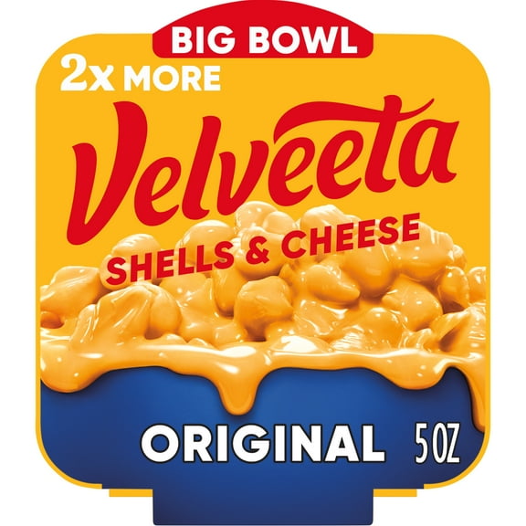 Velveeta Shells and Cheese Original Macaroni and Cheese Cups Easy Microwavable Big Bowl DInner, 5 oz Tray