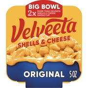 Velveeta Shells and Cheese Mac and Cheese, 1 Big Bowl, for Easy Dinner or Dinner Sides, Original Flavor with 2X the Creamy Shells, 5 oz