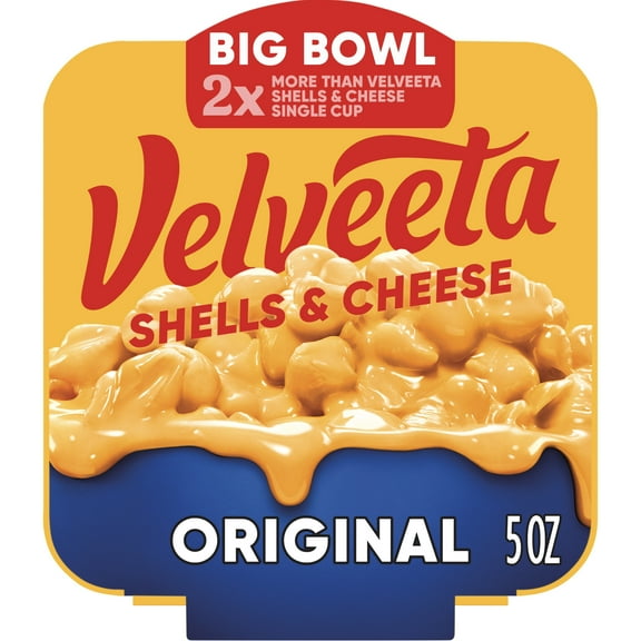 Velveeta Original Mac N Cheese Cups Easy Microwavable Big Bowl Dinner, 5 oz Tray, Shelf-Stable