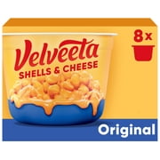 Velveeta Shells and Cheese Mac and Cheese, 8 Cups, for Easy Snacks or Dinner Sides, Original Flavor, 2.39 oz