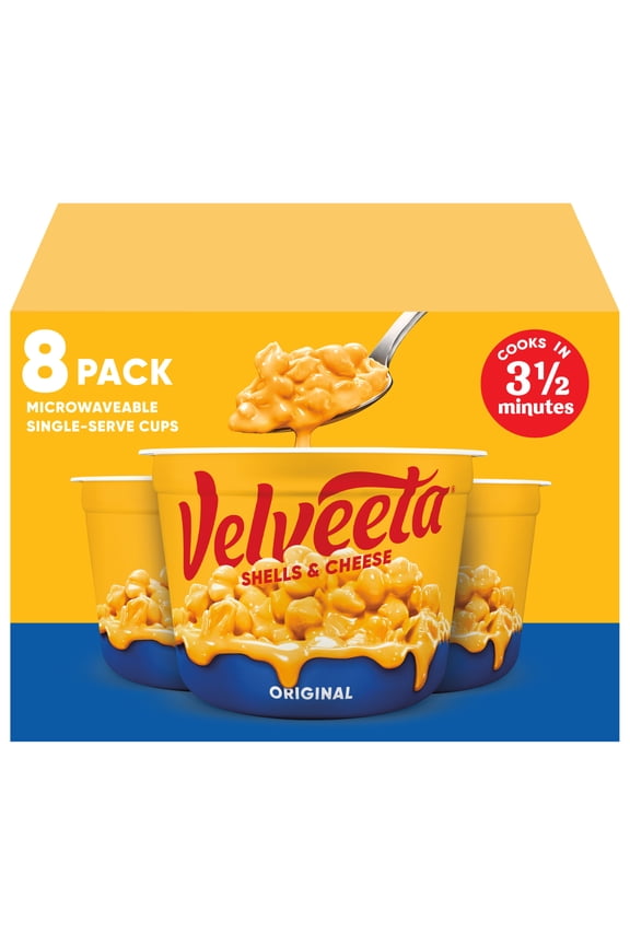 Shells and Cheese Mac and Cheese, 8 Cups, for Easy Snacks or Dinner Sides, Original Flavor, 2.39 oz