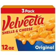 Velveeta Shells and Cheese Mac and Cheese, 3 Boxes, for Easy Dinner or Dinner Sides, Original Flavor, Made with Real Cheese, 12 oz