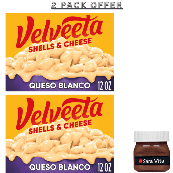 Velveeta Shells and Cheese Queso Blanco Mac and Cheese, 1 Box, for Easy Dinner or Dinner Sides, Made with Real Cheese, 12 oz