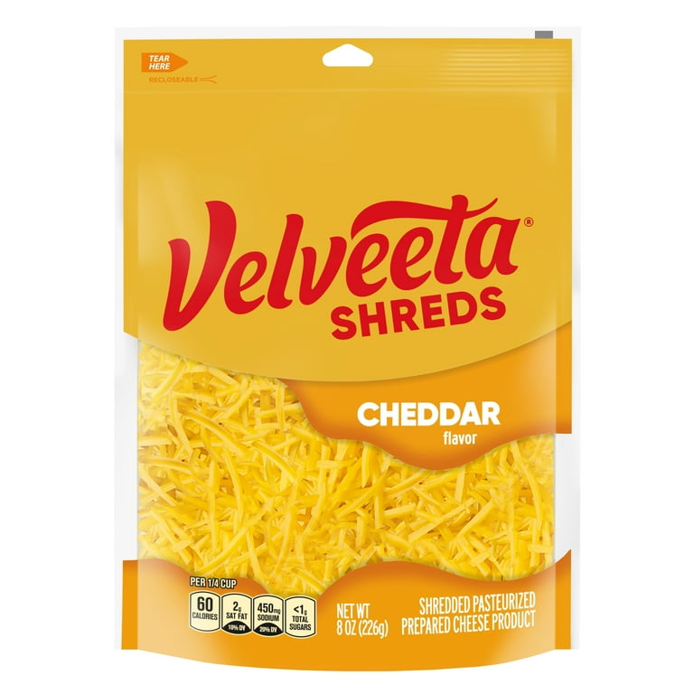 Velveeta Shreds Cheddar Flavored Shredded Cheese, 8 oz Bag