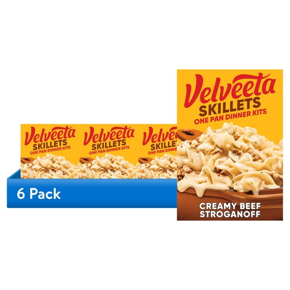 (6 pack) Velveeta Skillets Creamy Beef Stroganoff Pasta Dinner Kit, 11.6 oz Box