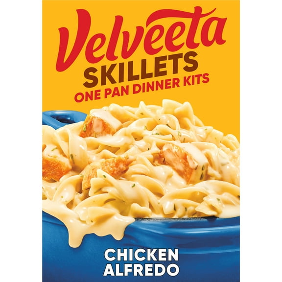 (4 pack) Velveeta Skillets Chicken Alfredo One Pan Dinner Kit, 12.5 oz Box