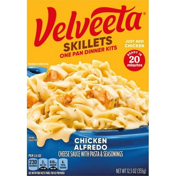 Velveeta Skillets Chicken Alfredo One Pan Dinner Kit, 12.5 oz Box