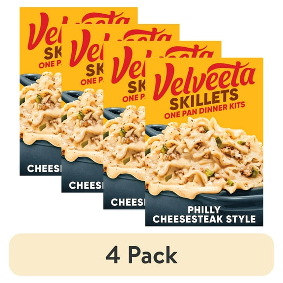 (4 pack) Velveeta Skillets Philly Cheese Steak Pasta Dinner Kit, 12.2 oz Box