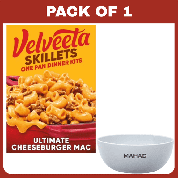Velveeta Skillets Ultimate Cheeseburger Mac One Pan Dinner Kit, 12.8 oz Box-1 pack-with Bowl