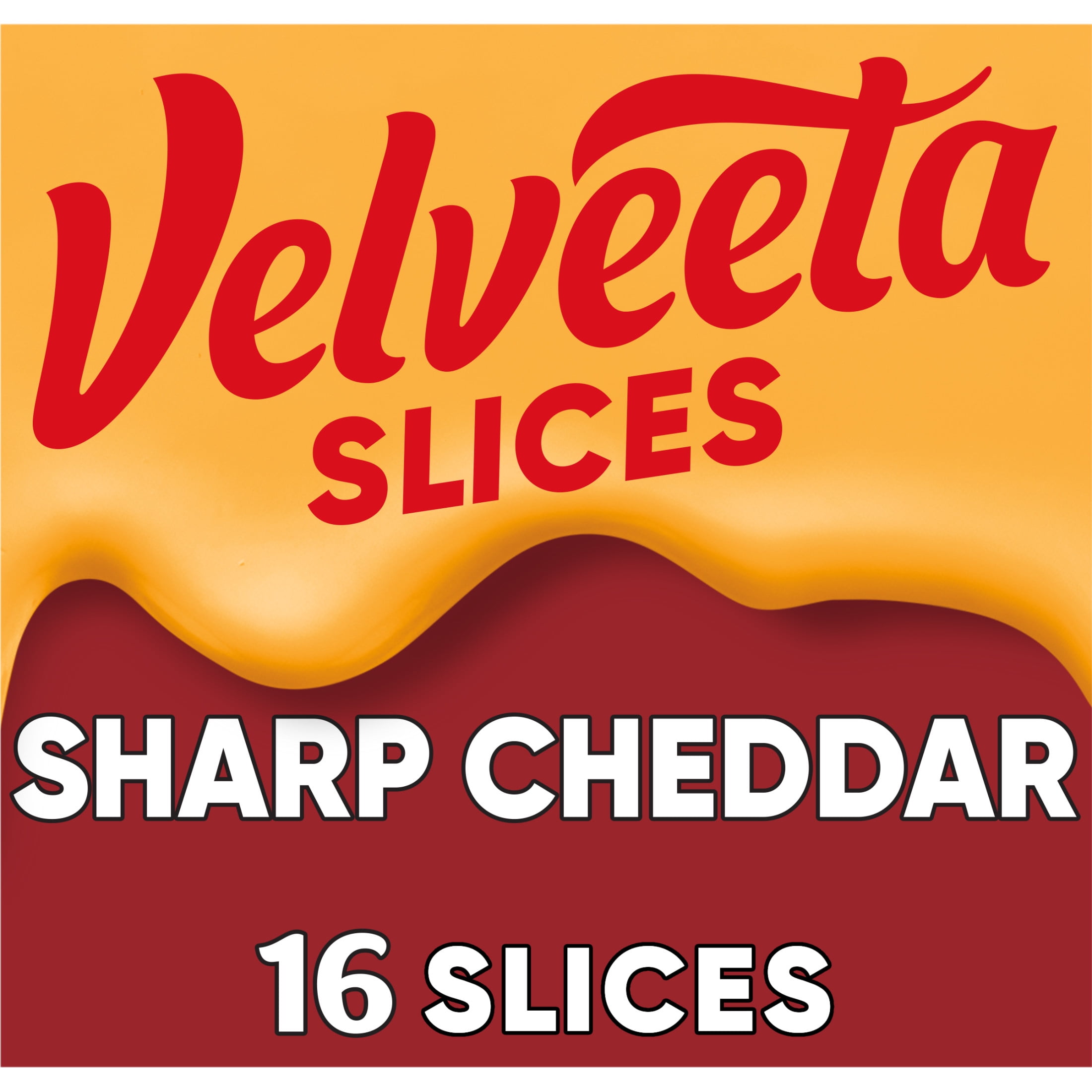 Velveeta Sharp Cheddar Cheese Slices, 12 Oz, 16 Count (Refrigerated)