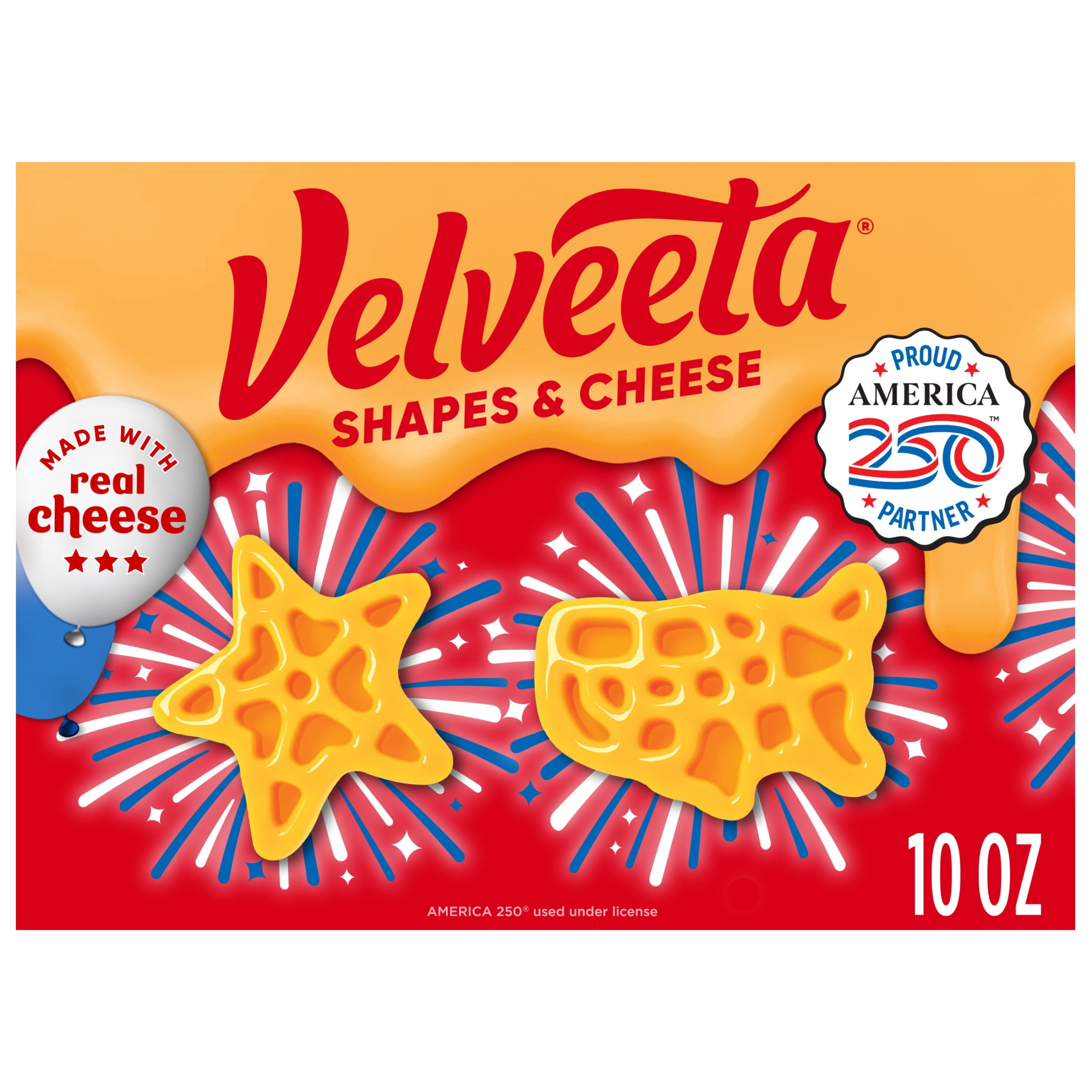 Velveeta USA and Star Shapes and Cheese Mac and Cheese, 1 Box, for Easy Dinner or Dinner Sides, Made with Real Cheese, 10 oz
