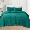 thumbnail image 1 of Velvel Fleece Soft 4 Pieces Bed Sheet Set - Full, Turquoise, 1 of 4