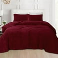thumbnail image 1 of Velvel Fleece Soft 4 Pieces Bed Sheet Set - Queen, Burgundy, 1 of 5