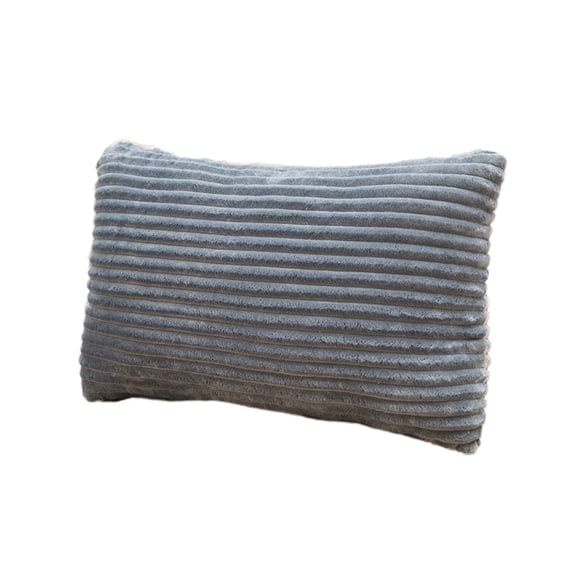 Velvet 15x24 Inch Lumbar Soft Throw Pillow Cover Boho Farmhouse Decorative Corduroy Striped Both Sides Solid Rectangular Cushion Case for Couch Bedroom Sofa Home