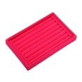 thumbnail image 1 of Velvet 7 Slots Jewelry Trays Stackable Tray Box Showcase for Rings Earrings Studs Rose Red, 1 of 8