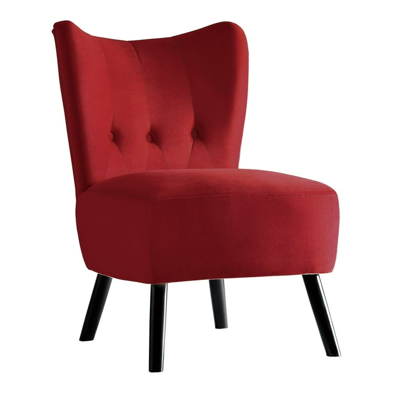 Velvet Accent Armless Chair Mid Century Modern Upholstered Chair