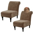 thumbnail image 1 of Velvet Accent Chair Cover, Set of 2 High Stretch Armless Chair Covers for Living Room Luxury Thick Velvet Chair Slipcovers Modern Furniture Protector with Elastic Bottom, Machine Washable(Camel), 1 of 7