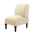 thumbnail image 1 of Velvet Accent Chair Covers High Stretch Armless Chair Covers for Living Room Luxury Thick Velvet Chair Slipcovers Modern Furniture Protector with Elastic Bottom, Machine Washable, 1 of 7