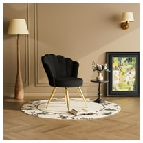 Velvet Accent Chair, Gold Legs - Vanity/Guest/Living Room Chair - Upholstered Side Chair for Bedroom - Elegant Velvet Chair