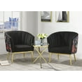 thumbnail image 1 of Velvet Accent Chair, Modern Barrel Arm Chair for Living Room Bedroom with Gold Finished Legs, Black, 1 of 3