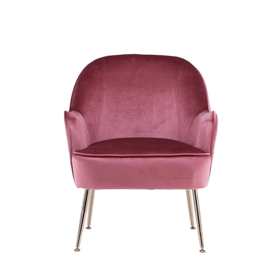 Velvet Accent Chair, Modern Comfy Single Sofa Chair Upholstered Armchair with Golden Legs, Mid Century Leisure Chair Club Chair for Living Room Bedroom Office