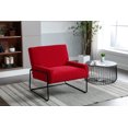 thumbnail image 1 of Velvet Accent Chair,Modern Industrial Slant Armchair with Metal Frame,Upholstered Reading Chair Comfort Single Chair with Premium High Density Soft Cushion for Living Room Office Study,Red, 1 of 9