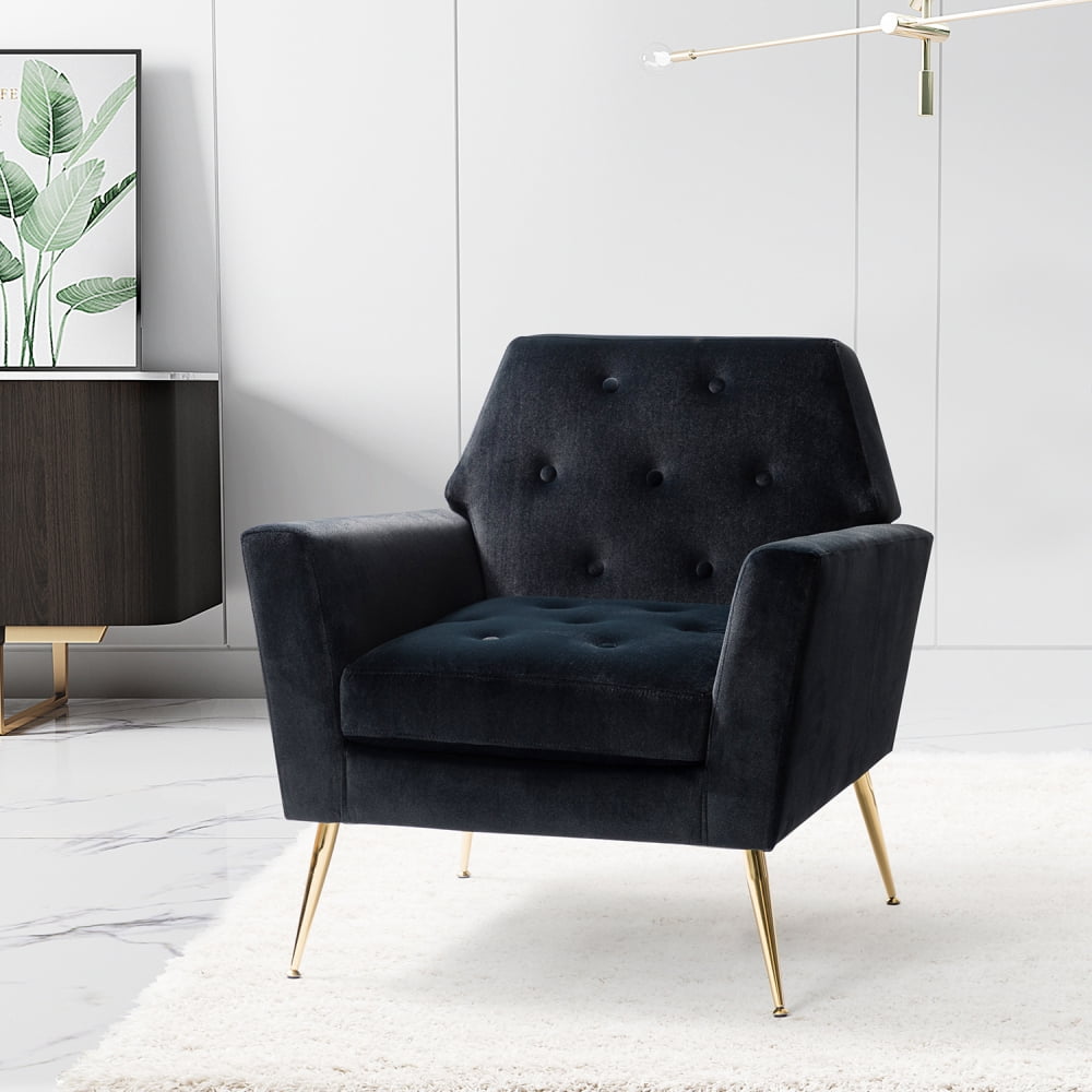 Velvet Accent Chair, Modern Living Room Chairs with Arms, Upholstered ...