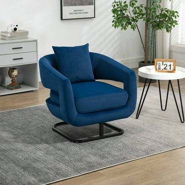 Velvet Accent Chair, Modern Upholstered Armchair, Single Sofa Chair Club Chairs with Metal Legs for Living Room Bedroom