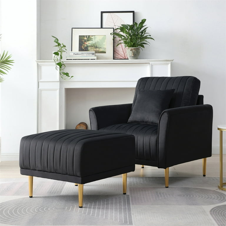Side chair online and ottoman