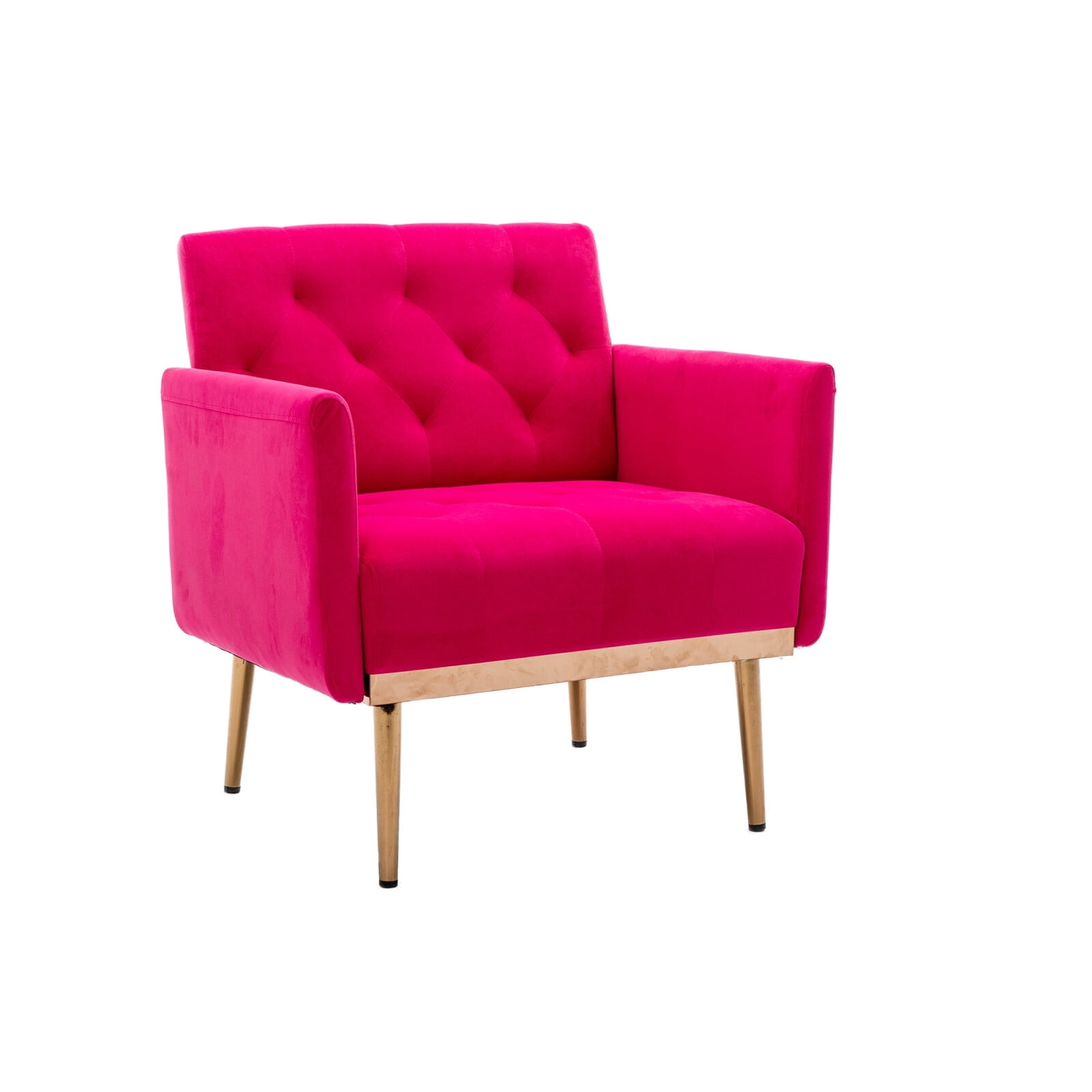 Velvet Accent Chair with Square Arms for Living Room, Modern Tufted ...