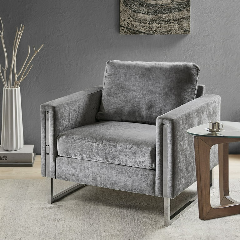 Accent chair chrome legs discount