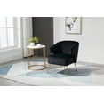 thumbnail image 1 of Velvet Accent Chair, Upholstered Modern Single Sofa Side Chair, Comfy Barrel Chair, Club Chair, Living Room Armchair with Golden Metal Legs for Bedroom Living Reading Room Office, Black, 1 of 7